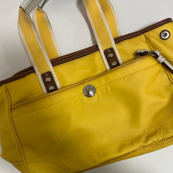 Handbags - Coach Tote Bag with Brown & white Accents